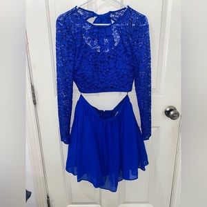 Two Piece Lace Formal Dress